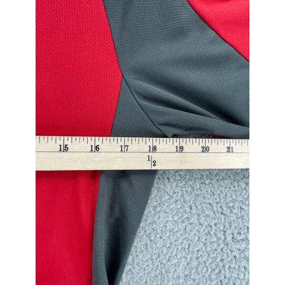 Sugoi Cycling Shirt Mens M Red Gray Technifine Mesh Half Zip Pullover Pockets - Picture 6 of 11